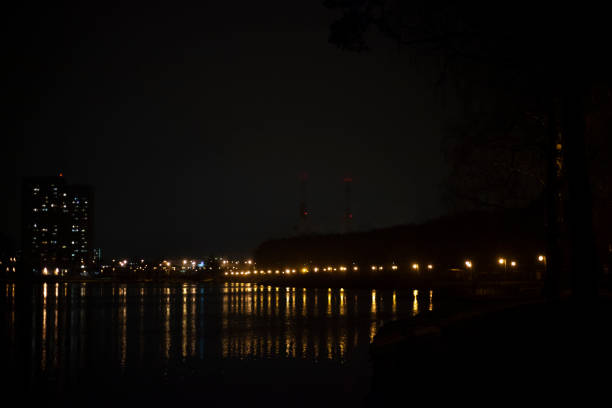 istock City lights are reflected in the water. 1221722636