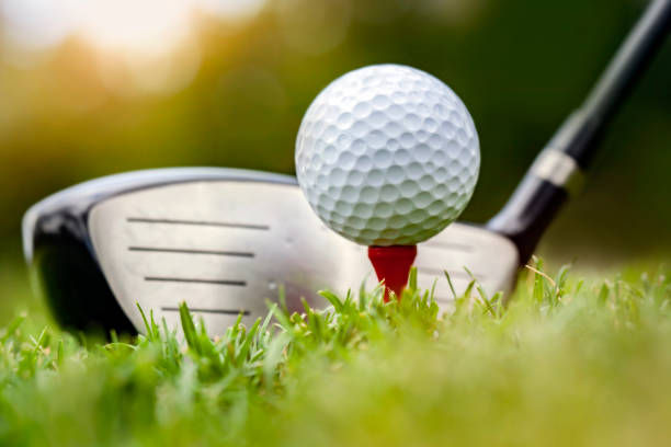istock Golf club and ball in grass 1221725503