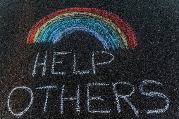 istock Help Others Message on the sidewalk during COVID-19 1221727810