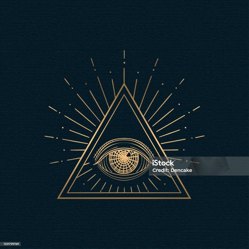All Seeing Eye Vector Illuminati Symbol In Triangle With Light Ray Tattoo  Design Isolated On White Background Stock Illustration - Download Image Now  - iStock