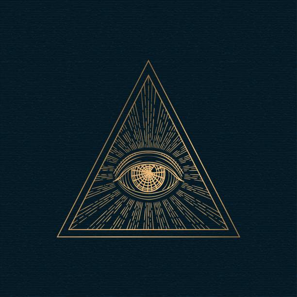 All Seeing Eye Vector Illuminati Symbol In Triangle With Light Ray Tattoo  Design Isolated On White Background Stock Illustration - Download Image Now  - iStock