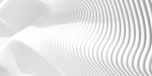 istock Abstract of white pattern, smooth shape, architecture facade details,Perspective of future building design, Parametric wall. 3D rendering. 1221731289