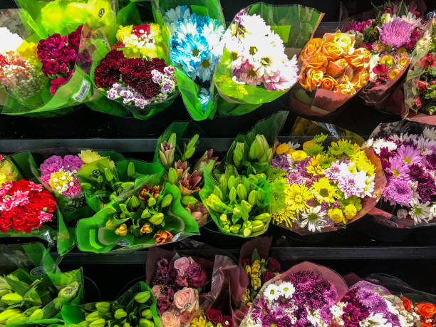 istock Colorful flower bunches for sale 1221732521