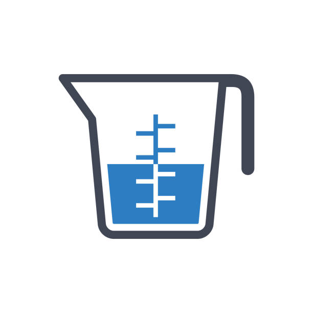 значок кувшина измерения - measuring cup stock illustrations