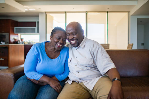 istock Happy Senior Couple Heads together 1221739883