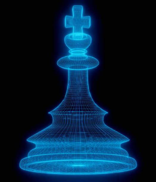 istock Futuristic  technology  wireframe mesh polygonal  element in the form of chess. Connection Structure. Digital Data Visualization. Social Network Graphic Concept.3d rendering. 1221743855