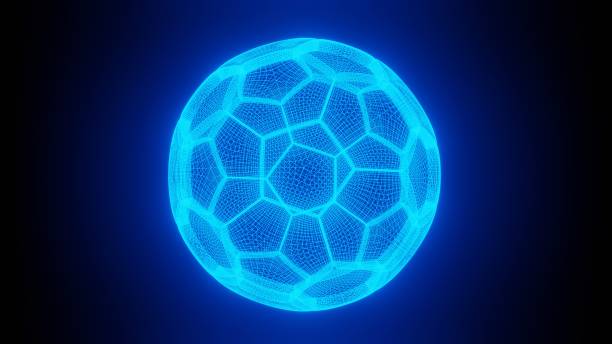 istock Futuristic  technology  wireframe mesh polygonal  element in the form of soccer. Connection Structure. Digital Data Visualization. Social Network Graphic Concept. 3d rendering. 1221743862