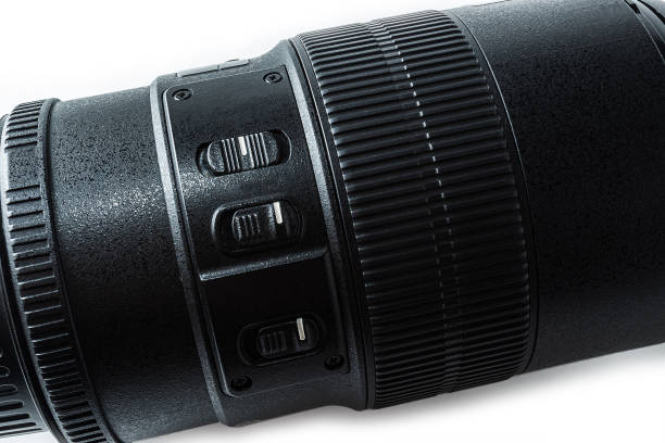 istock Close-up lens for the camera on a white background. 1221745941
