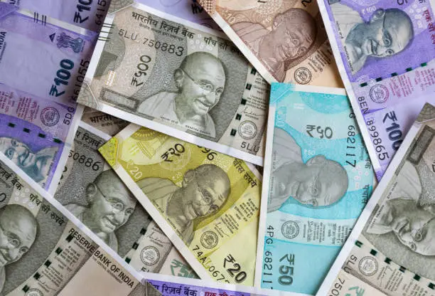 Indian Rupee currency notes of different values