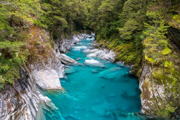 istock Blue pools at Wanaka river in New Zealand 1221746198