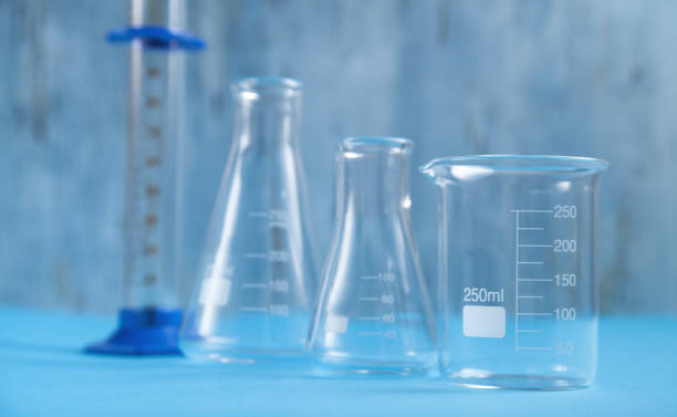istock Science glass flasks in chemistry laboratory. 1221748540