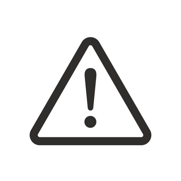 illustrazioni stock, clip art, cartoni animati e icone di tendenza di segnale esclamativo di avviso su un'emergenza - exclamation point alertness error message symbol