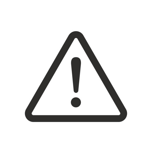 illustrazioni stock, clip art, cartoni animati e icone di tendenza di segnale esclamativo di avviso su un'emergenza - punto esclamativo