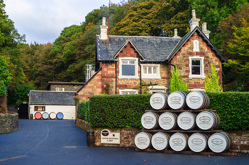 Glengoyne, Scotland - October 14, 2015: Whisky casks at Glengoyne distillery in Scotland