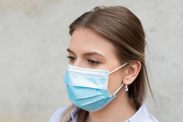 istock Caucasian woman with mask 1221751751