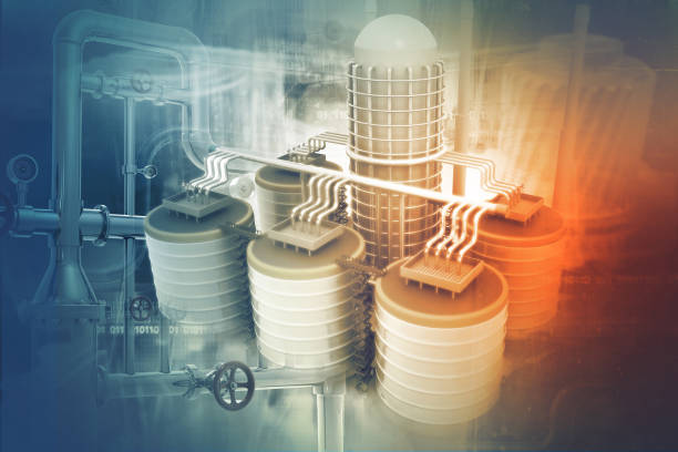 Oil refinery plant structure from industry zone