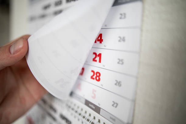 istock Close Up of Calendar Pages 1221754544