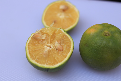 Warna Kuning Dan Hijau Seluruh Buah Jeruk Nipis Manis Matang Atau Jeruk