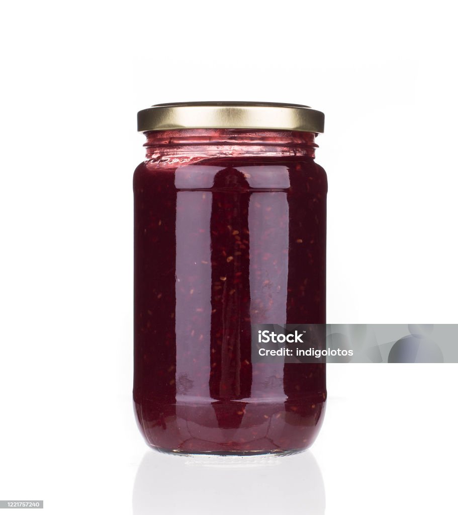 Glass jar with berry jam. - Royalty-free Compota - Paté Foto de stock