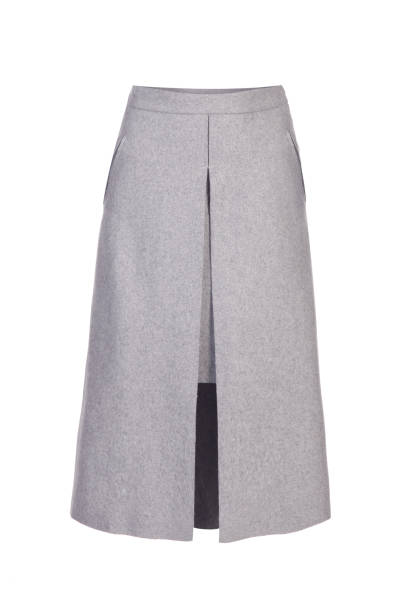 istock Grey wool skirt  isolated over white 1221759125