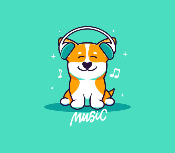 A Little Dog Logo With Text Music Funny Corgi Cartoon Character Stock  Illustration - Download Image Now - iStock