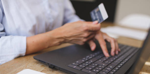 istock business woman doing home shopping 1221763535