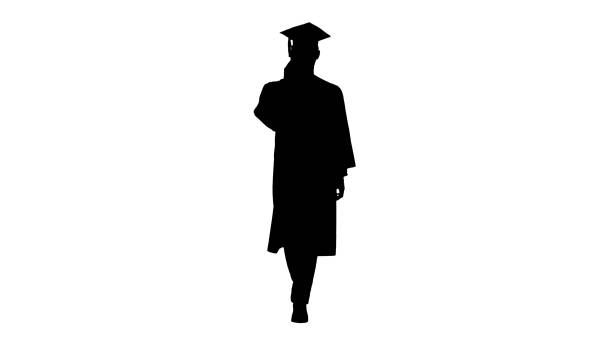 istock Silhouette Young graduate student making a call with smartphone with medical mask on 1221768493