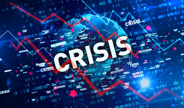 istock Financial crisis and recession digital background 1221769735