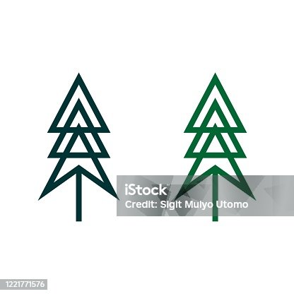 istock Green Arrow Pine Tree Logo Template Illustration Design. Vector EPS 10. 1221771576