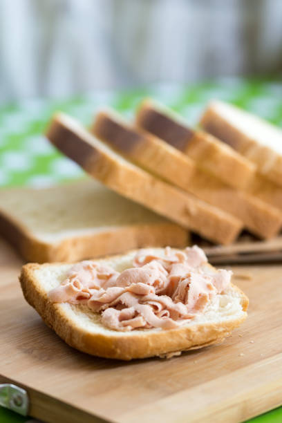 istock Fresh toast bread chicken pate kitchen knife 1221772624
