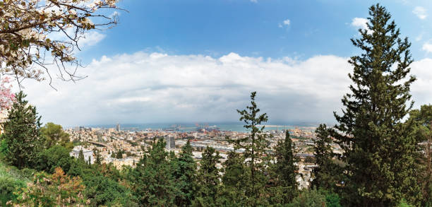 spring panorama of the Haifa Bay Israel