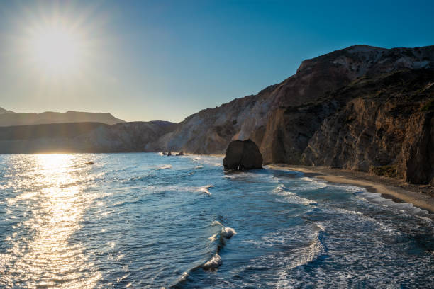 istock Fyriplaka beach on sunset, Milos island, Cyclades, Greece 1221780067