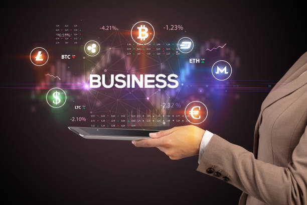 istock Close-up of a touchscreen with inscription 1221781403