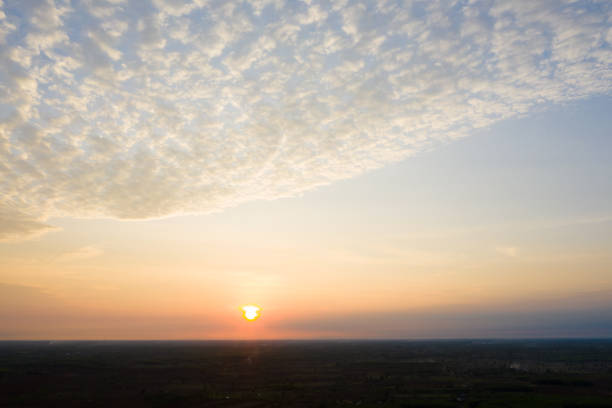 Aerial view, art on the clouds from the sunrise