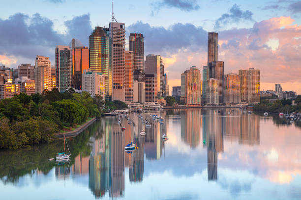 Brisbane. Cityscape image of Brisbane skyline during sunrise in Australia. brisbane photos stock pictures, royalty-free photos & images