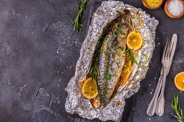 istock Mackerel baked in foil with spices 1221789473