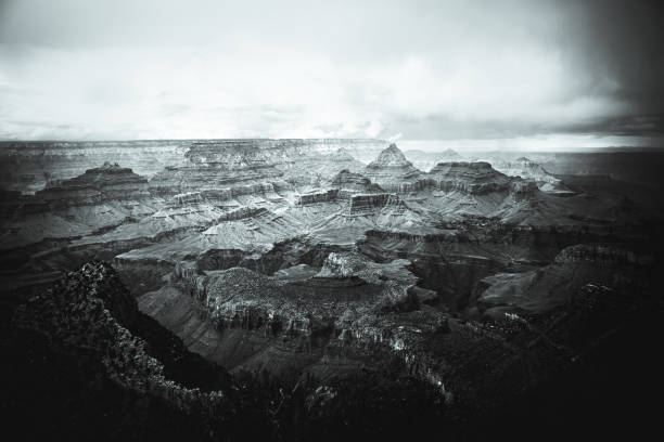 istock Panoramic monochrome view on Grand Canyon 1221789746