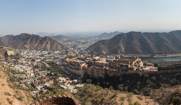 istock Jaipur panorama in the hills, India, Rajasthan 1221795600