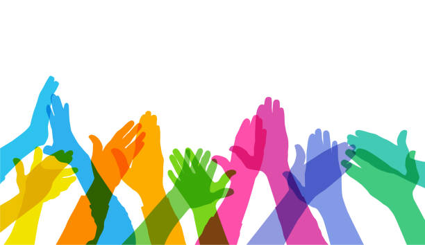 Hands Clapping Colourful silhouettes of Hands Clapping or applause, key worker, medical workers concert illustrations stock illustrations