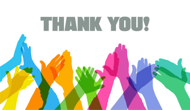 Hands Clapping Colourful silhouettes of Hands Clapping or applause, key worker, medical workers thank you phrase stock illustrations