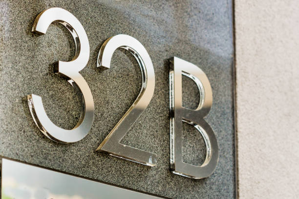 istock Close up of house number 32 B 1221798255