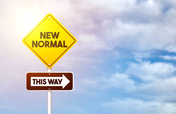 istock New Normal After Coronavirus. New normal road sign. 1221800481