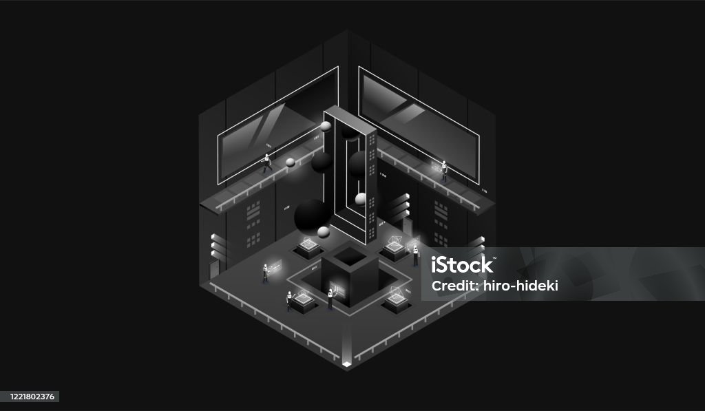 Dark Code Laboratory Dark Laboratory Interior Data Visualization Futuristic Industrial ...