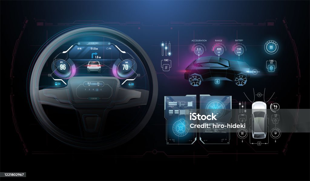 Kilometer Instrument Panel Vector Speed Hud Kilometer Performance Indicators Dashboard Car Instrument ...