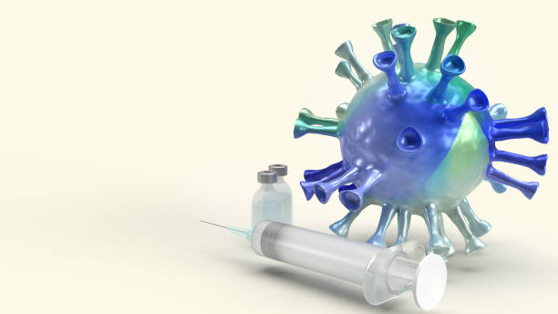 istock virus surface world and vaccine white background  3d rendering for medical content. 1221803542
