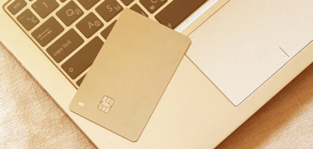 istock Close up of female hands making online payment 1221803984