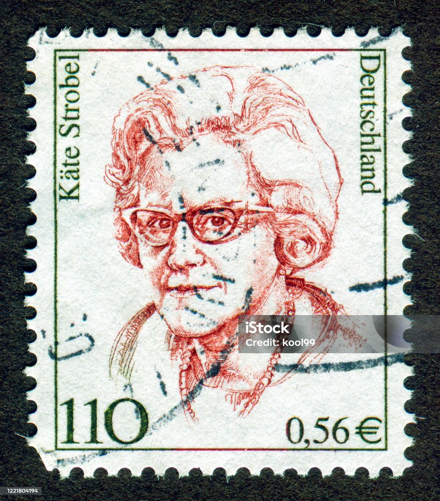 Germany stamp: portrait of Käte Strobel Käte Strobel (23 July 1907 – 26 March 1996) was a German politician of the Social Democratic Party of Germany (SPD). Coin Stock Photo