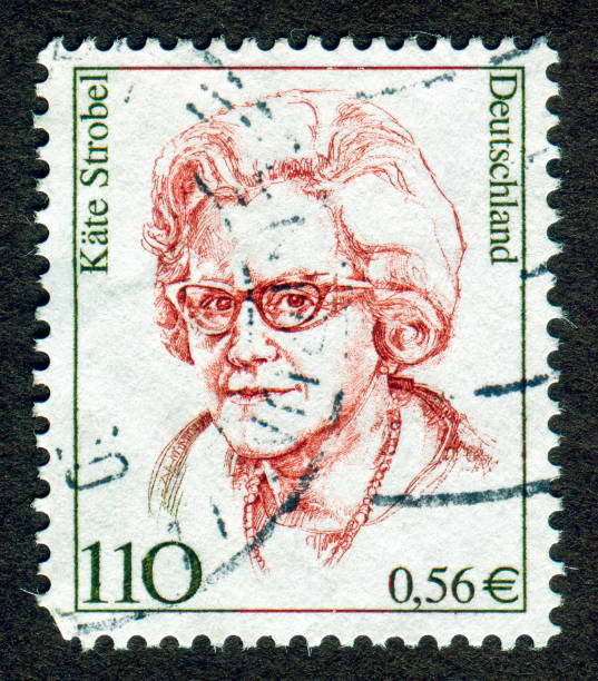 Germany stamp: portrait of Käte Strobel Käte Strobel (23 July 1907 – 26 March 1996) was a German politician of the Social Democratic Party of Germany (SPD). german social democratic party photos stock pictures, royalty-free photos & images