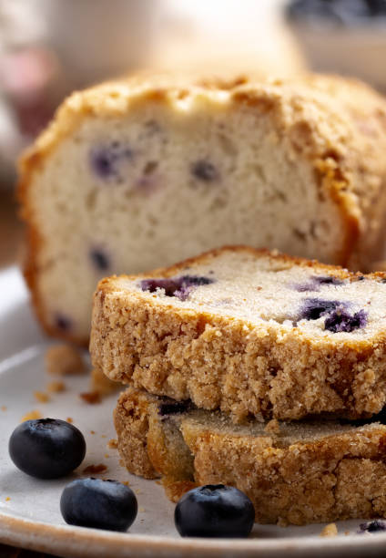 istock Closeup of Sliced Blueberry Bread 1221804846