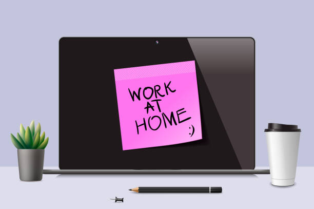 istock Work at home. Illustration concept for employees who may be at risk of being exposed to coronavirus. Social distancing effect of coronavirus epidemic to people business and public worker. 1221805232
